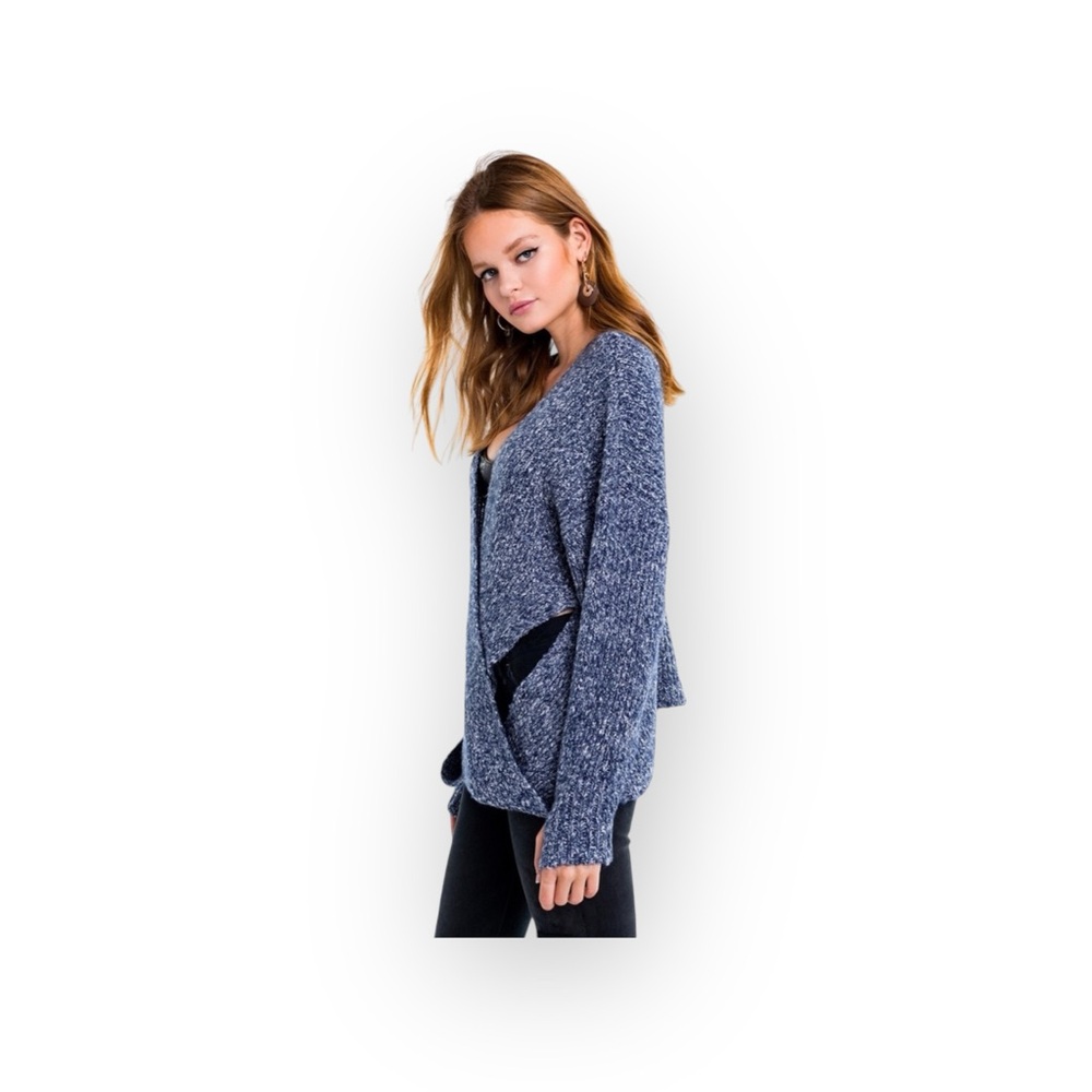 new Wildfox ❤︎ Drew Reversible Chunky Knit Oversized Sweater ❤︎ Galaxy Blue ❤︎ M - Picture 15 of 16